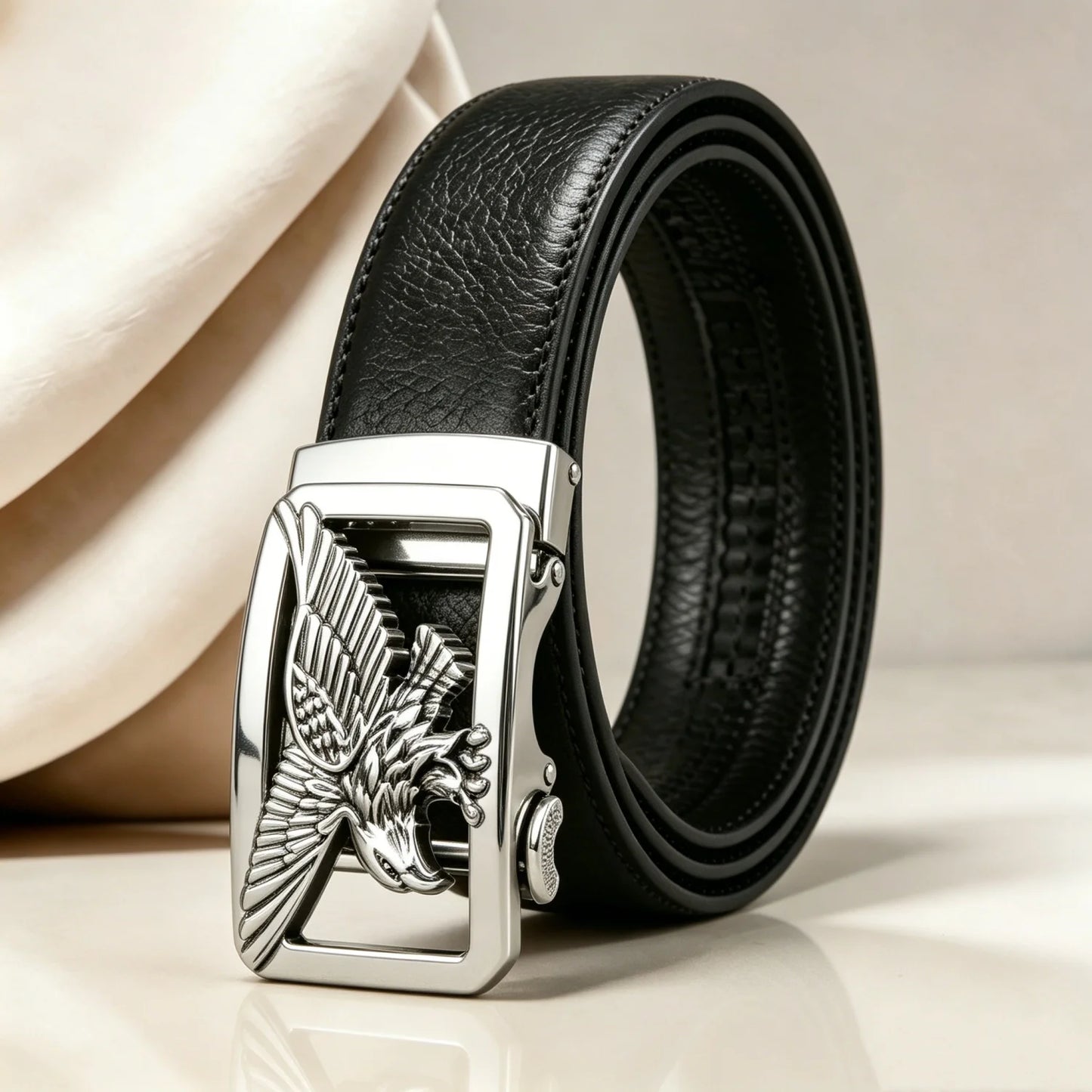 POYYAS Stylish Metal Buckle Belt for Women Men Belt Automatic Buckle Belt Green Belt Fashion Business Trend Belt Casual Belt for Men Belt Gift for Husband and Father