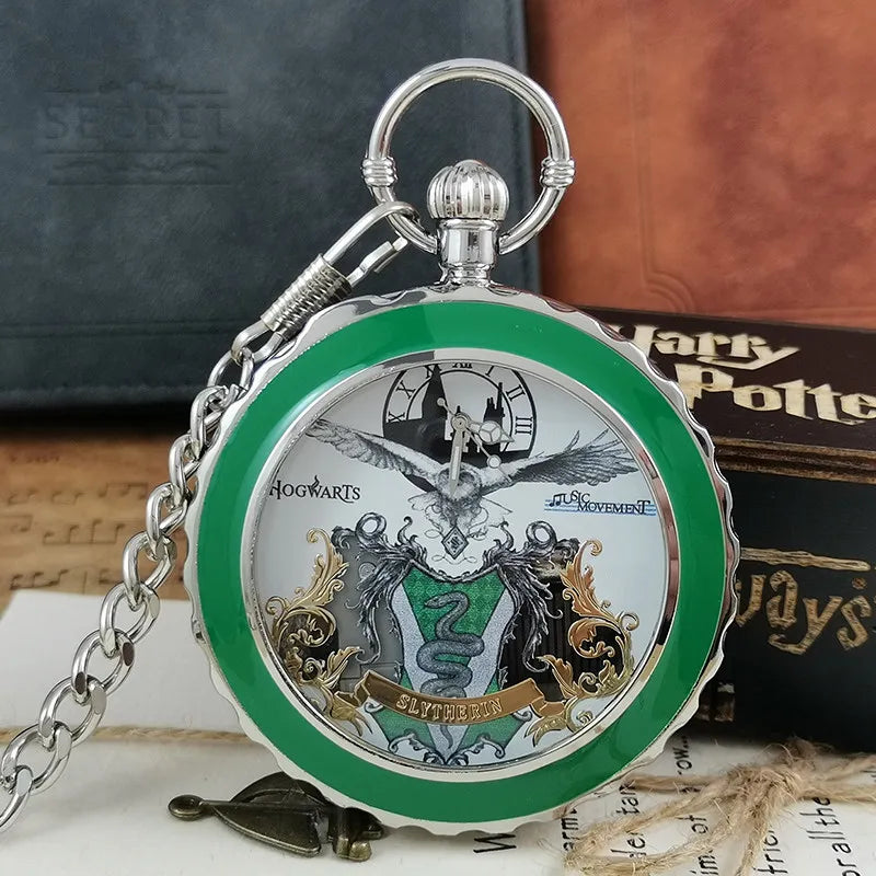 Anime Harry Pocket Watch Potter Cosplay Music Pocket Watch Quartz Pendant Clock Toys