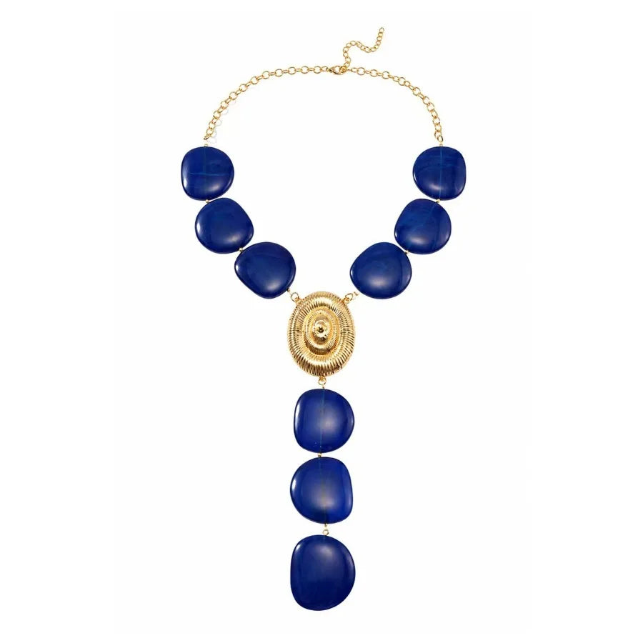 European and American retro plate pendant necklace light luxury high-end Y-shaped collarbone chain niche design necklaces for women