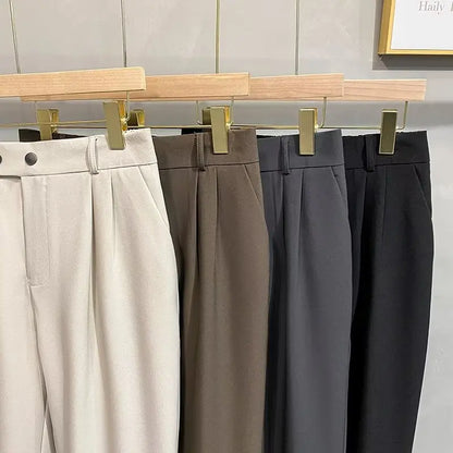 Luxury Fashion Straight Men's Casual Pants Spring Summer Harem Business Formal Male Trousers Trendy Brand
