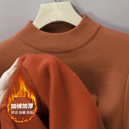 Half Turtleneck Knitwear Sweater New Autumn/Winter Mock Neck Sweatshirts Solid Color Pullovers Man Brand Casual Mens Clothing