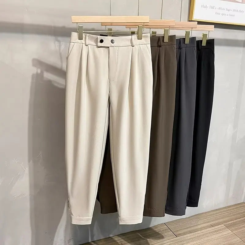 Luxury Fashion Straight Men's Casual Pants Spring Summer Harem Business Formal Male Trousers Trendy Brand