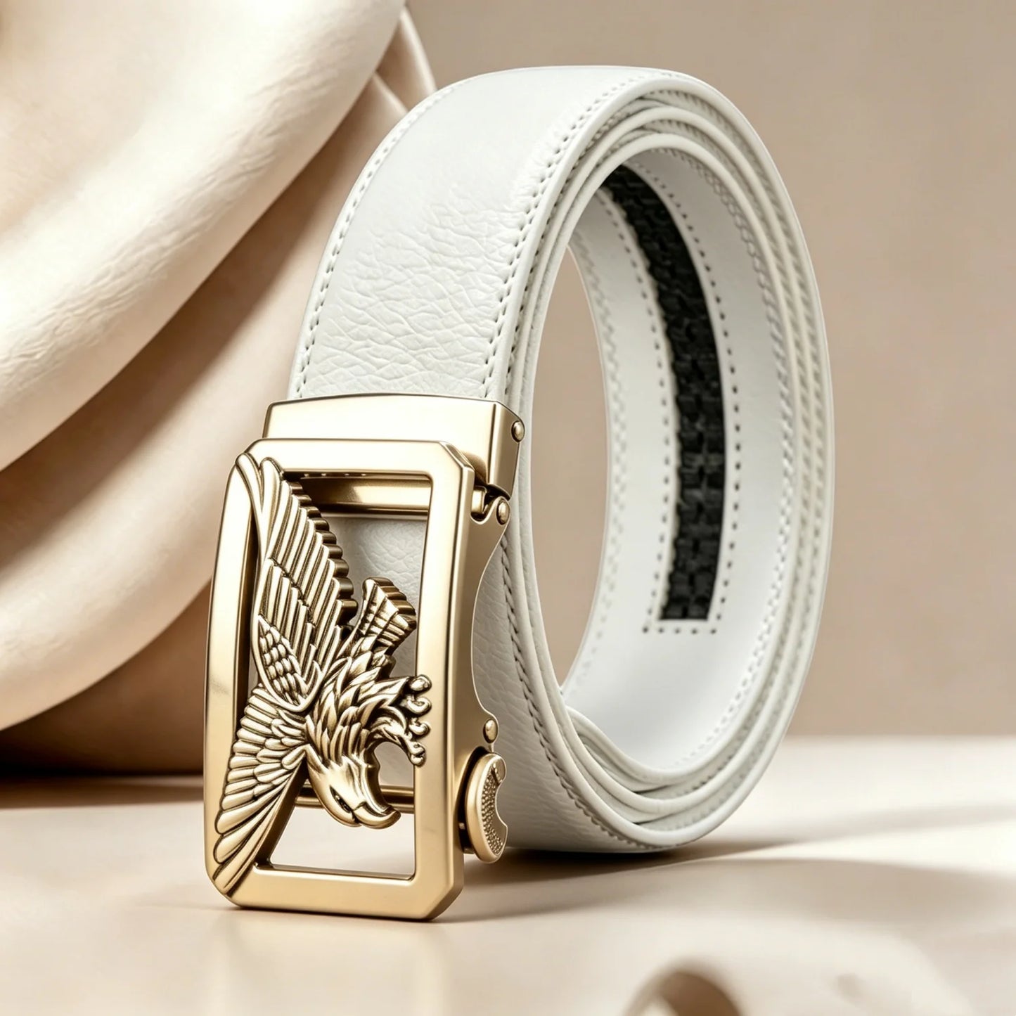 POYYAS Stylish Metal Buckle Belt for Women Men Belt Automatic Buckle Belt Green Belt Fashion Business Trend Belt Casual Belt for Men Belt Gift for Husband and Father