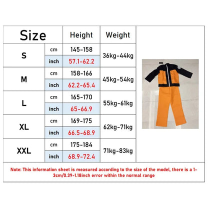 2026 Anime Uzumaki Cosplay Costume Adult Version Top Pants Headdress Cosplay