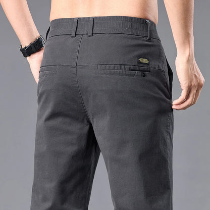 Business Straight Ice Silk Casual Pants Men Spring Summer Thin Breathable Fashion Trousers Classic Men's Clothing Luxury Pants