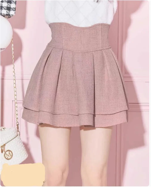 Dophee Original Landmine Series Macaron Skirt Solid Black High Waist A-line Cute Girls Shorts Skirts Women Plus Size S-4XL 5XL