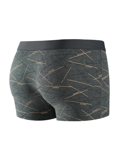 4-Pack Men's Boxer Briefs Fashionable Comfortable Soft Fabric Advanced Sports Fitness Casual Underwear for Men
