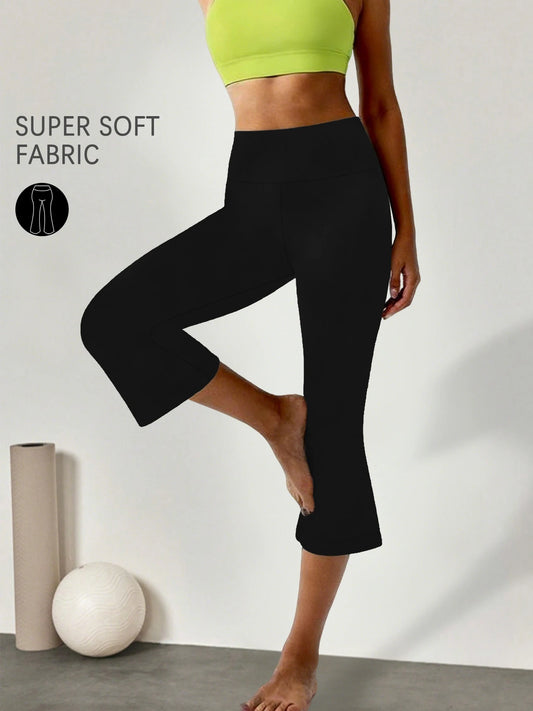 High Waisted Capri Pants For Women,Super soft Tummy Control Flare  Leggings,Workout Running Yoga Athletic Leggings