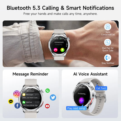 Marsyu AI-GPT Nursing Grade Health Smart Watch Body Fat Uric Acid ECG+PPG Body Fat BP HD Call Sports Smart watch For Men Women