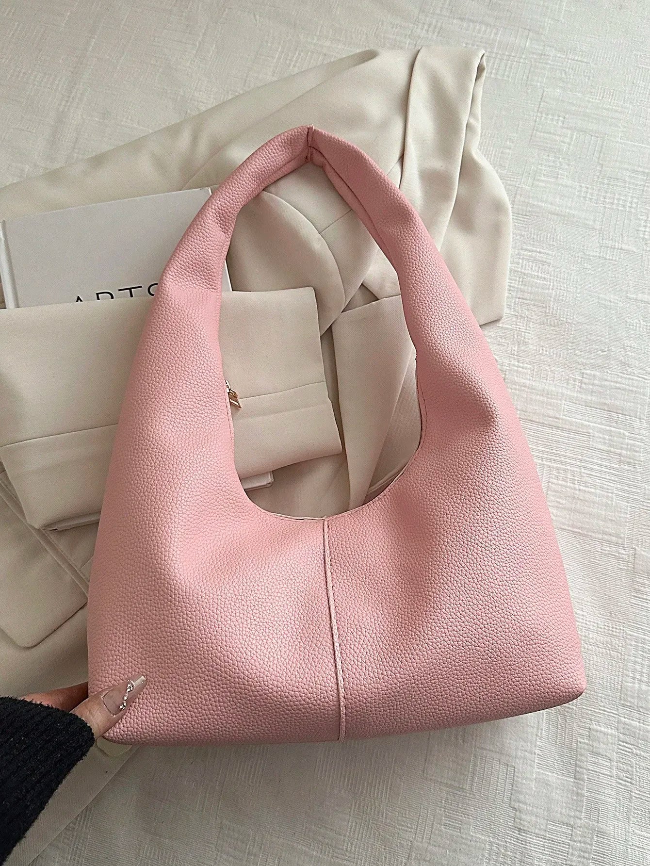 Large Capacity Solid Color Women's Shoulder Bag, Multifunctional Crossbody Bag,