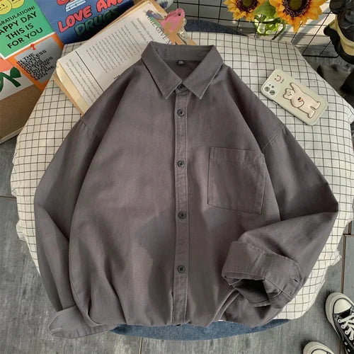 Spring Autumn Cotton White Shirts Male Long Sleeve Man Shirts Black Elegant Casual Shirts for Men