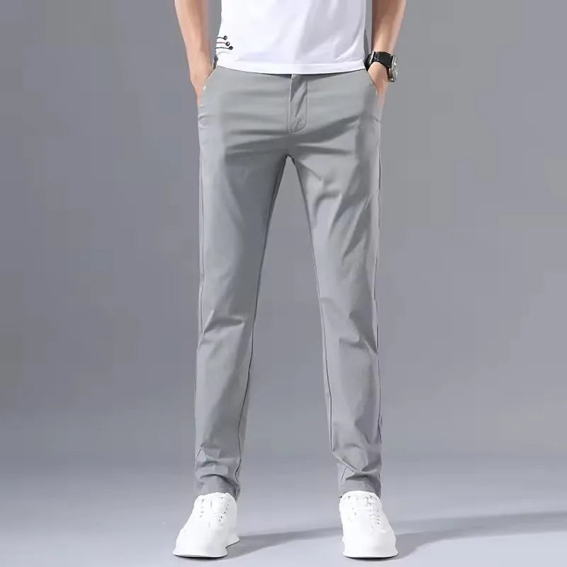 2025 Spring Autumn Thin Slim Men Casual Pants Classic Business Cotton Stretch Golf Trousers Fashion Male Clothing Pants
