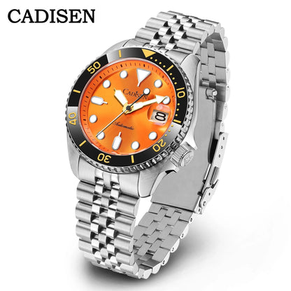 CADISEN 2026 Luminous Men Mechanical Wristwatches Ceramic Bezel Sapphire Glass NYLON Band 200M Waterproof Automatic Watch Men