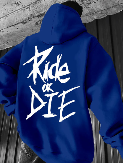 Autumn and winter men's hooded GIDE OR　DIE printed fashionable sports hoodie hip-hop casual unisex clothing