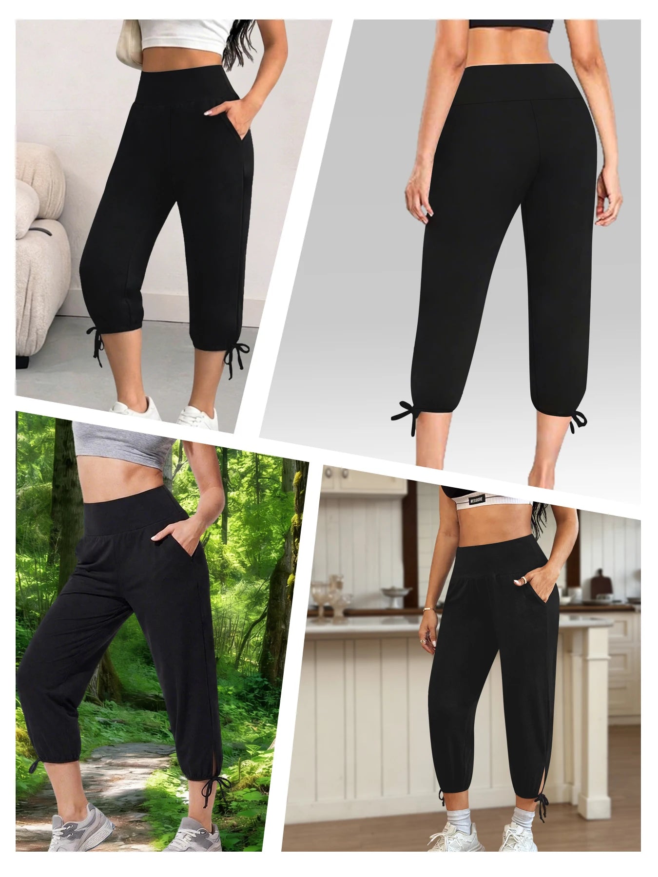 Womens Yoga Pants Capri Loose Workout Sweatpants Comfy Lounge Joggers with Pockets