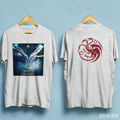House of The Dragon New Movie 2026 Graphic Print T-shirt 2026 Summer Men Women 100_Cotton Oversized T-shirt Street Wear Y2K