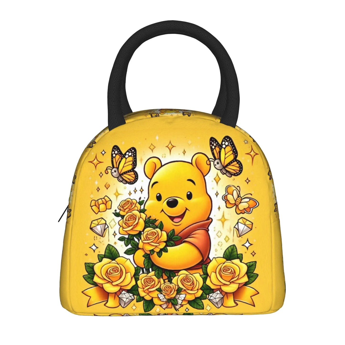 Anthropomorphic Teddy Bear Happy Insulated Lunch Bags Large Winnie The Pooh Reusable Thermal Bag Lunch Box Tote Work  Outdoor