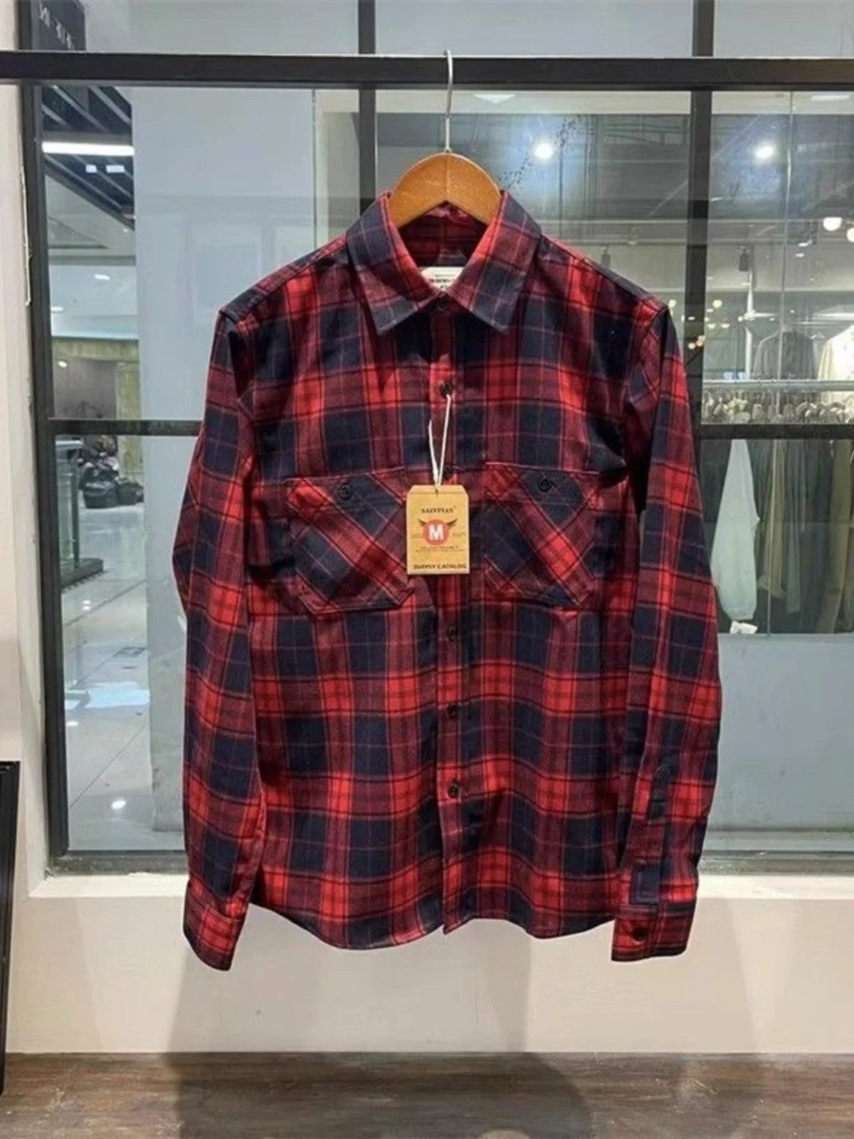 Autumn Men's Pure Cotton Flannel Plaid Long Sleeve Shirt Casual Loose Full Cotton Washed Dad Clothes Style Breathable Fashion