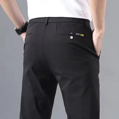 2025 Spring Autumn Thin Slim Men Casual Pants Classic Business Cotton Stretch Golf Trousers Fashion Male Clothing Pants