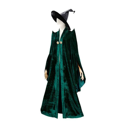 School of Witchcraft and Wizardry Costume Professor Mileva McGonagall Hogwarts College Presidentis Robe Halloween Costume