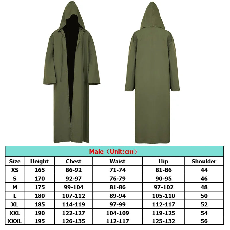 Knight Cosplay Men's Medieval Cape with Hood Costume TV Jedi Roleplay Cloak Retro Clothing Din Djarin Outfits Halloween Clothes