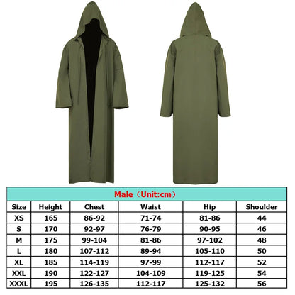 Knight Cosplay Men's Medieval Cape with Hood Costume TV Jedi Roleplay Cloak Retro Clothing Din Djarin Outfits Halloween Clothes
