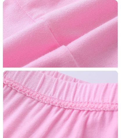 6pcs Basic Solid Color Girls Shorts Simple Style Summer Casual Kids Short Pants