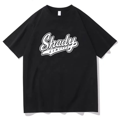 Eminem Shady T-Shirt Rapper Music Gift for Fan T Shirts Men Women Round Neck Short Sleeve Streetwear High Quality Cotton Clothes