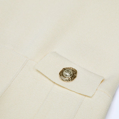 ZJYT Summer New 2026 Fashion Knit Dresses for Women Sleeveless Elegant Turn Down Collar Midi Pleated Casual Party Dress Beige