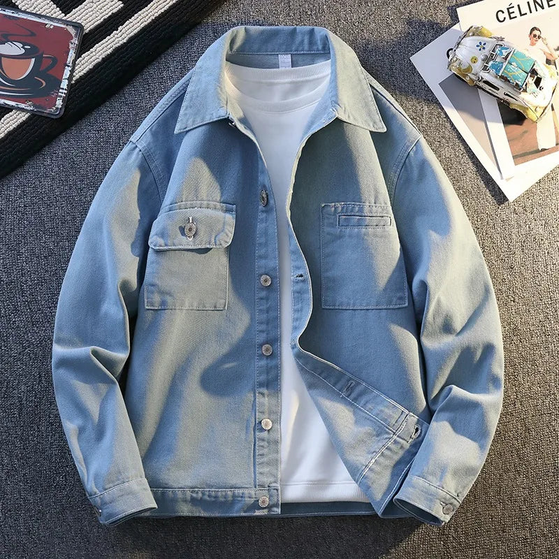 Man Coat Classic Denim Jackets For Man Relaxed Fit Streetwear Lightweight Comfortable Modern Design