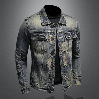 2026 winter denim jacket male Fashion Trench Coat Trend Jacket Men's Casual jackts men classic style denim Coat men full M-4XL
