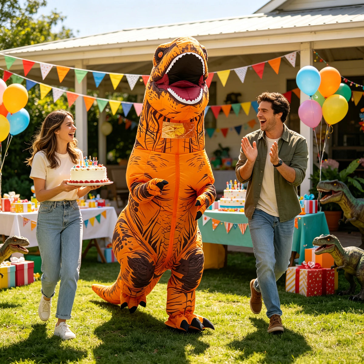 Tyrannosaurus Rex Inflatable Costume Mascot Parade Adult Cosplay Halloween Party Performance Props Activity Set