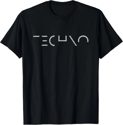 Techno Music Minimalist Design for DJ Rave Party, Festival T-Shirt Kawayi Funny Shirt Unisex Summer Streetwear Tops Camisas
