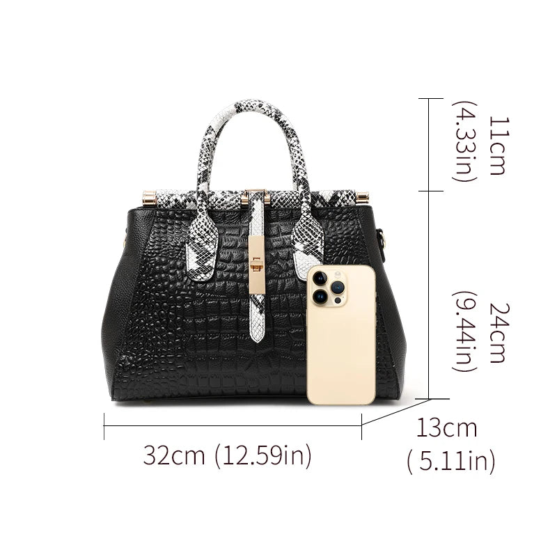 Aidrani 2026 New Style Large-Capacity Genuine Leather Women's Bag with Stone Pattern, Luxury High-End Sense Women's Handbag