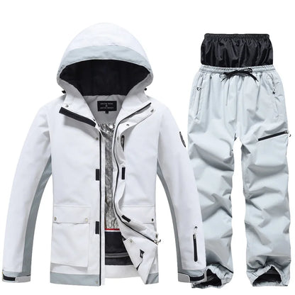 New Men's Women's Ski Suit Winter Outdoor Snow Wear Waterproof Windproof Thickened Warm Ski Clothing Jacket Pants Set Couple