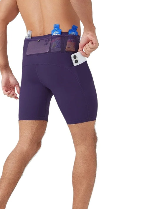Gym Multi Pocket Tights for Men Compression Shorts Marathon Running Shorts Man Fitness Clothing Sports Wear Crossfit Sweatpants
