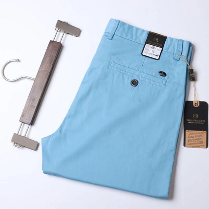 Thin Summer Solid Color Suit Pants Men Straight Style Clothes Red Business Trousers Men Dress Office 2021