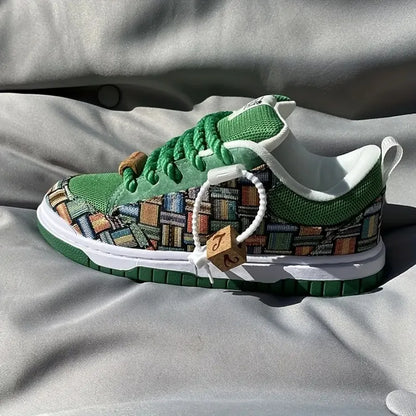 Green Large Size Casual Shoes Versatile And Niche Low-Top Durable Board Shoes for Men And Women Trendy And Fashionable Canvas S