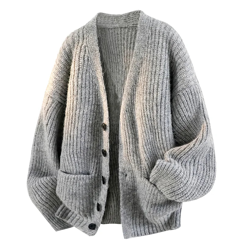 Men's Autumn and Winter Outdoor Comfortable Windproof Warm Cardigan Sweater Fashion Trend Versatile Knitted Warm Casual Jacket