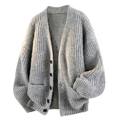 Men's Autumn and Winter Outdoor Comfortable Windproof Warm Cardigan Sweater Fashion Trend Versatile Knitted Warm Casual Jacket