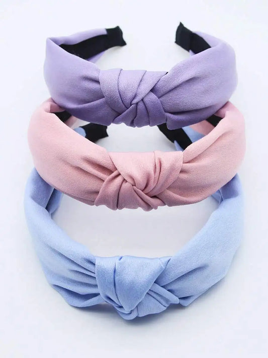 3pcs/Set Women Minimalist Solid Color Fabric Headbands, Versatile Hair Accessories For Daily Use,Festival,Party