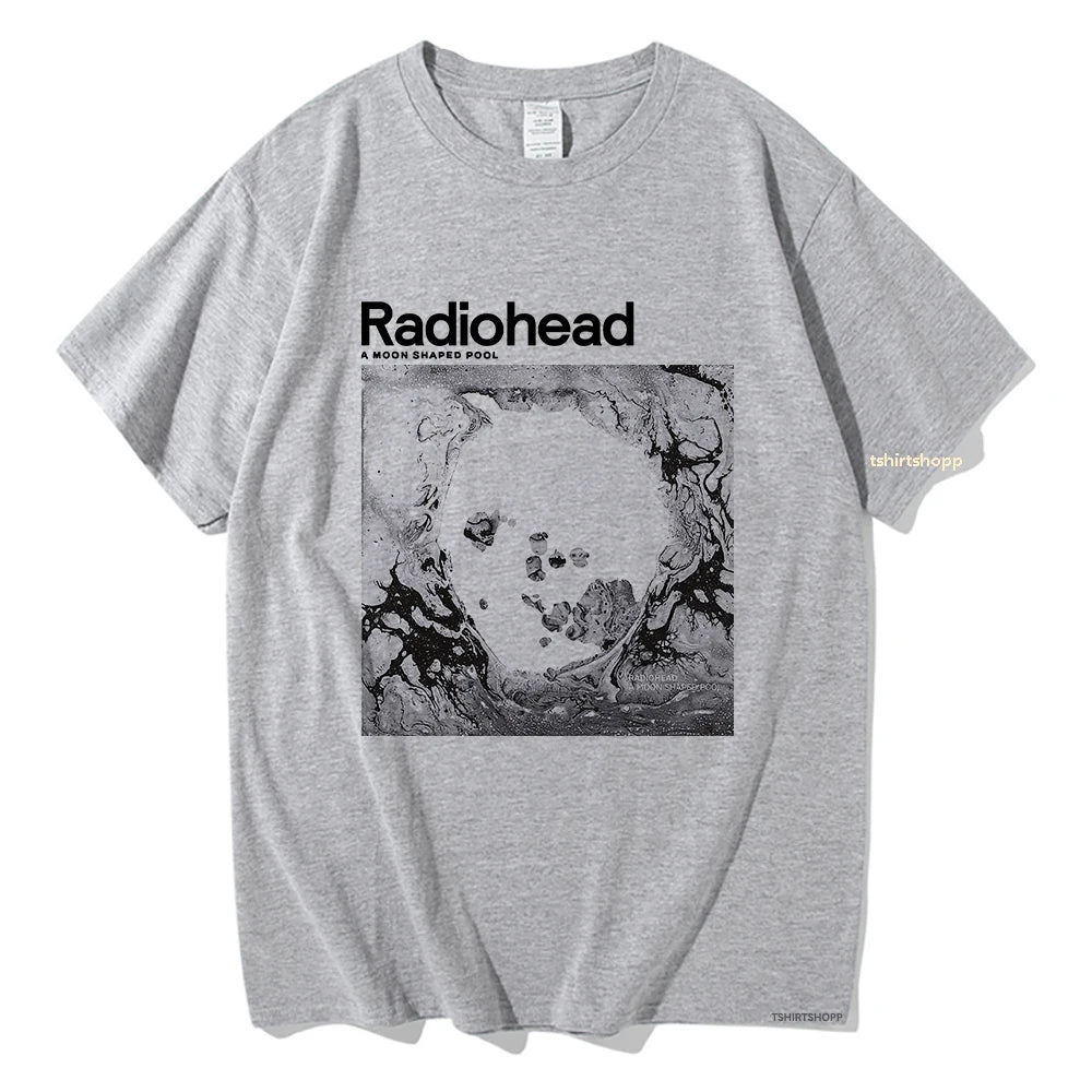 A Moon Shaped Pool T Shirt Radiohead Men/women Harajuku Vintage Graphic 100% Cotton T Shirt Classic Unisex High Quality T Shirts
