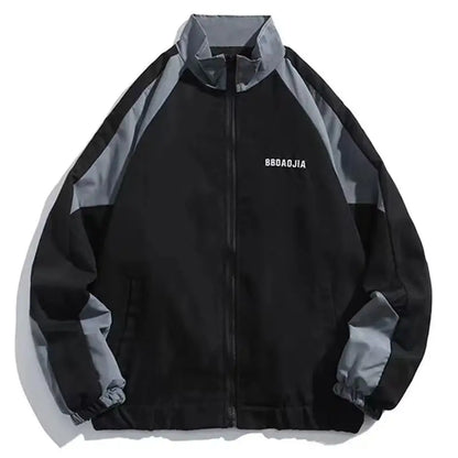 Reflective Striped Men's Jacket 2026 Hip Hop Streetwear Coats Zipper Up Jacket Windbreaker Harajuku Thin Coats Sports Black Blue