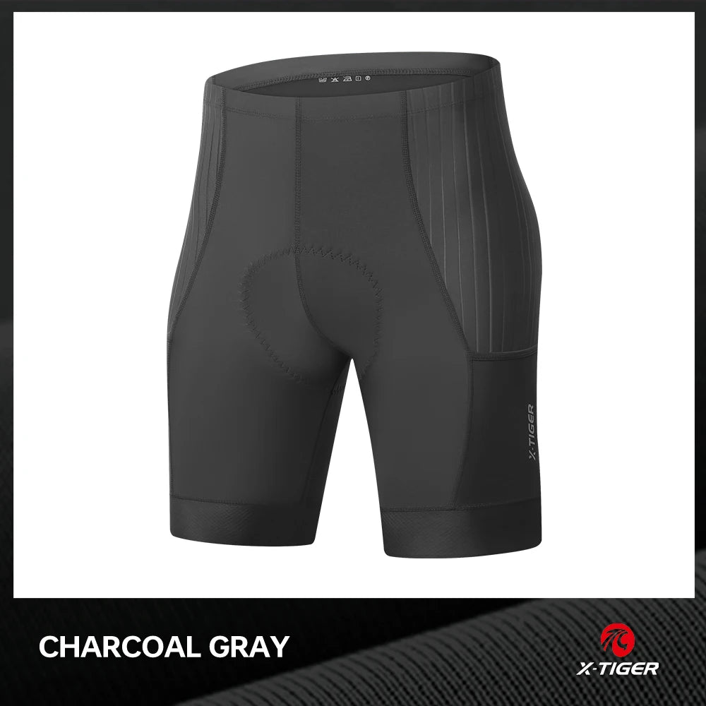 X-TIGER Men Long Distance Cycling Shorts 7 Hour Shock Pad Quick Dry Anti Slip Waistband Night Reflective MTB Bike Shorts