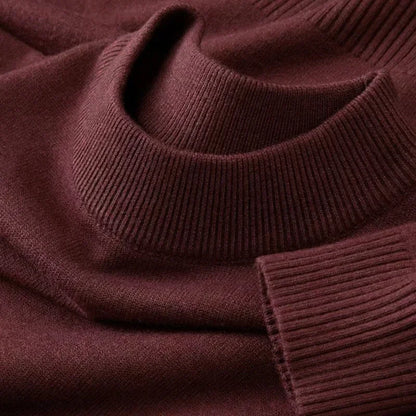 Autumn New Men's Casual Mock Turtleneck Sweater Long Sleeved Warm Pullover Basic Lightweight Street Clothing Knitted Jacket Top