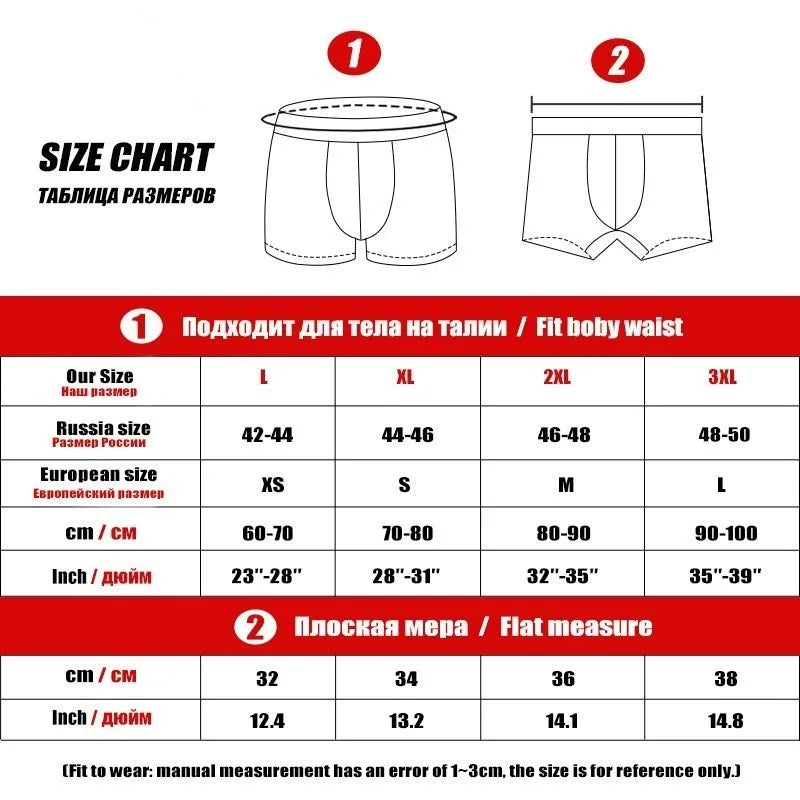 3PCS 100% Cotton Men's Boxer Briefs Men's Sports Shorts Home Comfort Casual Men's Panties Loose Soft Men's Underwear Aro Pants