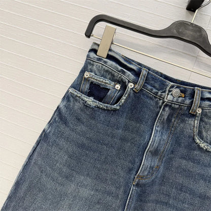Women's jeans New high waisted slim fit pencil pants for summer 2026 Vintage washed women's pants pure cotton denim pants y2k
