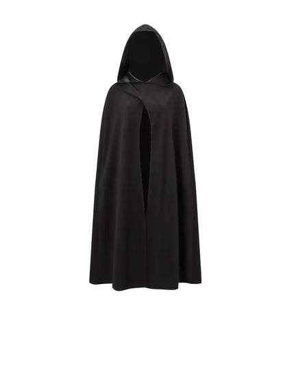 New Halloween Costume Cloak, Fleece Hooded Halloween Cape, Retro Asymmetrical Design Role Play Coat,
