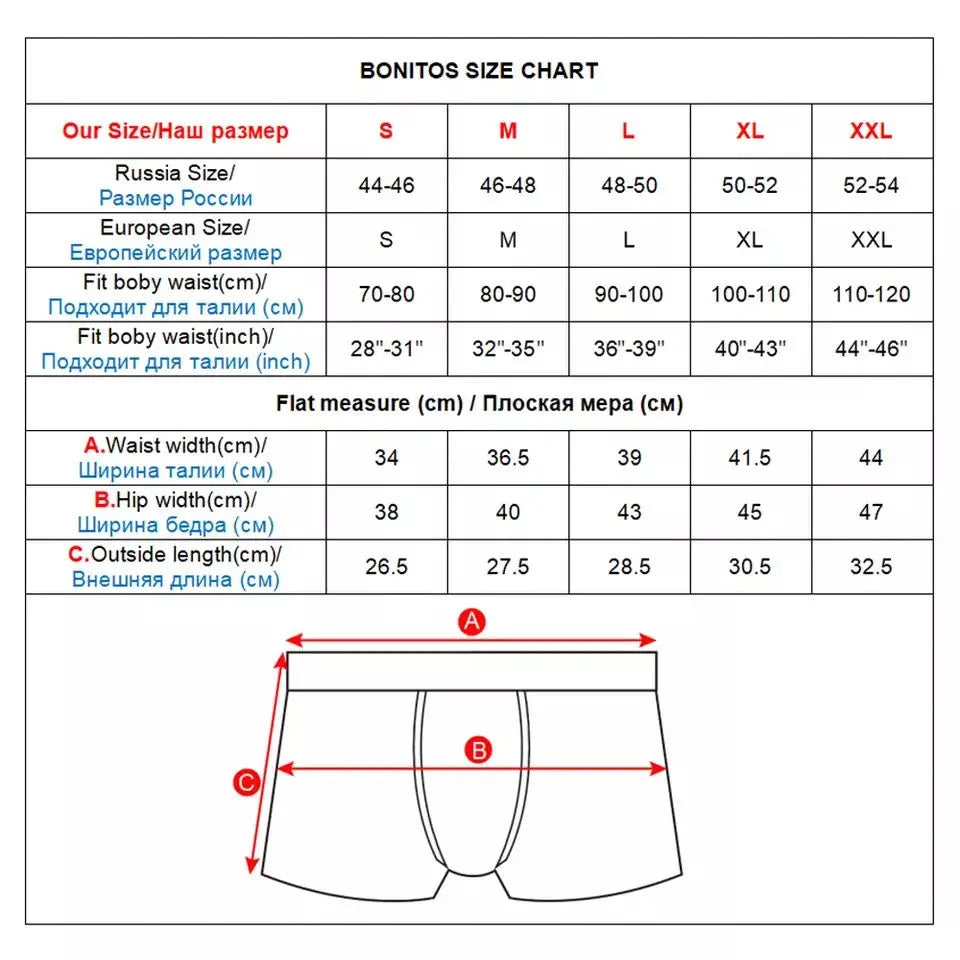 4pcs print Boxer's man underwear sexy soft cotton underpants men boxer briefs shorts BONITOS Brand High Quality
