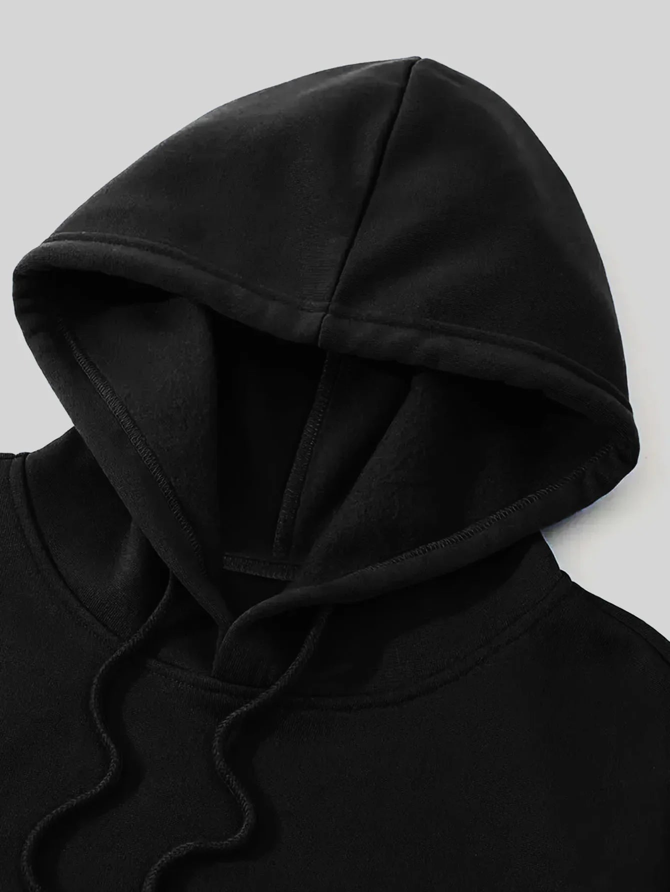 Men Fleece Hoodie Vintage Black White Sculpture Eyes Photo Eternal 1997 Letter Back Print Black Minimal Street Pullover